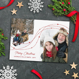 Cartão De Festividades Red Starry Strings Arch Fotos Feliz Natal