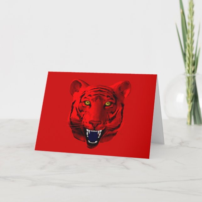 Cartão De Festividades Red Tiger (Frente)