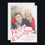 Cartão De Festividades Red Watercolor Hand Lettered Feltered Christmas<br><div class="desc"></div>