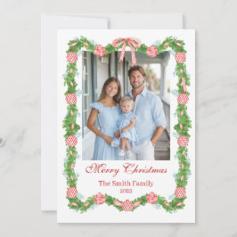 Cartão De Festividades Red & White Chinoiserie Garland Grandmillennial