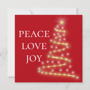 Cartão De Festividades Red White Peace Love Joy Square