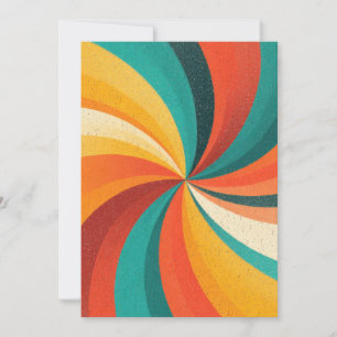 Cartão De Festividades Redemoinho de Cores Retrô – Fundo Abstrato Vintage