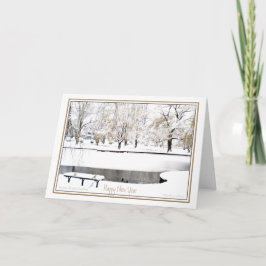 Cartão De Festividades Reflexão: No Ano Novo: Jardim Público de Boston