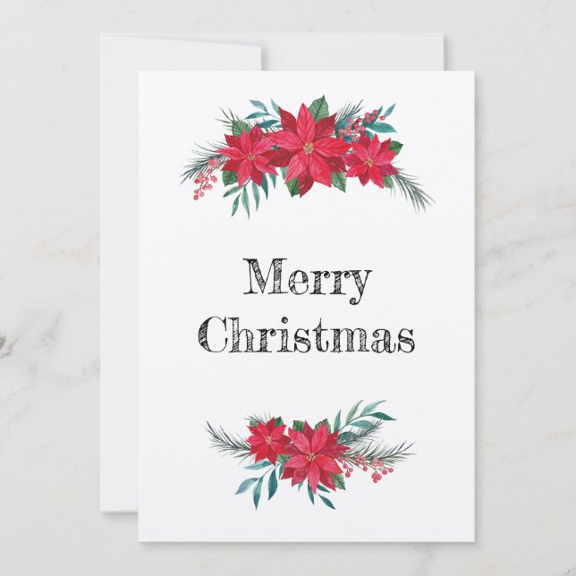 Cartão De Festividades Refugio de invierno de Poinsettias (Frente)