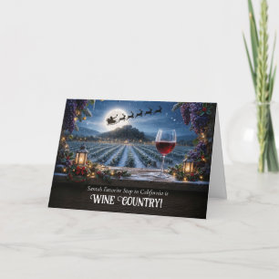 Cartão De Festividades Região do Vinho de Natal da Califórnia Fofa