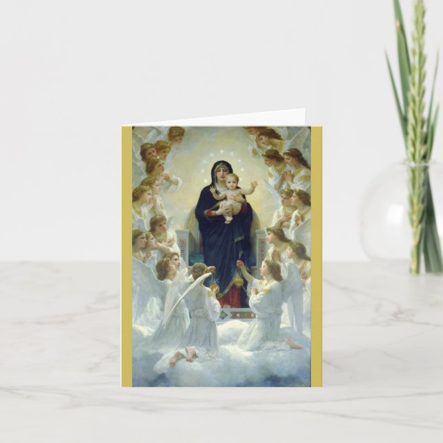 Cartão De Festividades Regina Angelorum… Bouguereau 1900 (Frente)