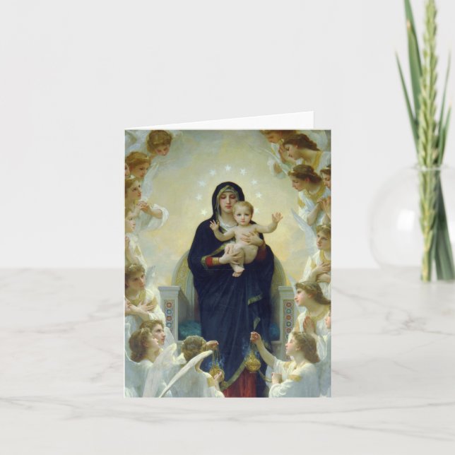 Cartão De Festividades Regina Angelorum… Bouguereau 1900 (Frente)
