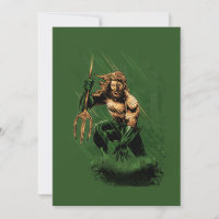 Rei do Oceano Guerreiro Tridente Arte de Quadrinho