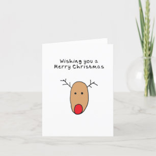 Cartão De Festividades Reinador Desenhado Com A Mão De Natal