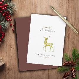 Cartão De Festividades Reinador Dourado de Natal Minimalista