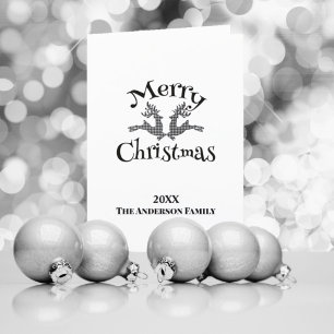 Cartão De Festividades Reindeador de Fotografias Personalizado de Xadrez