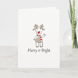 Cartão De Festividades Reindeer (5" x 7"), Env branco padrão. Placa Inc.