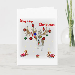 Cartão De Festividades reindeer Basenji Christmas card