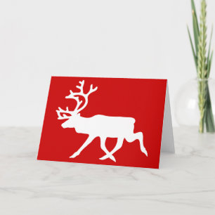 Cartão De Festividades Reindeer Branco / Silhueta das Caraíbas