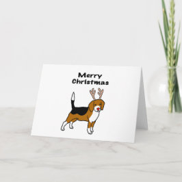 Cartão De Festividades Reindeer Christmas Beagle