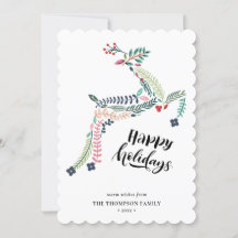 Reindeer Floral | Poinsettia Pine Bough Happy