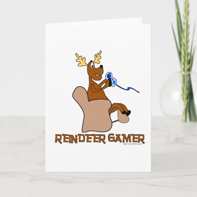 Cartão De Festividades Reindeer Gamer (Frente)