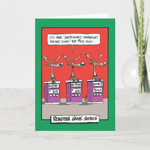Cartão De Festividades Reindeer Gameshow Humor Greeting Card
