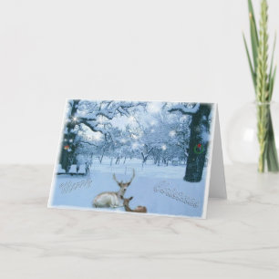 Cartão De Festividades Reindeer in Snow Card