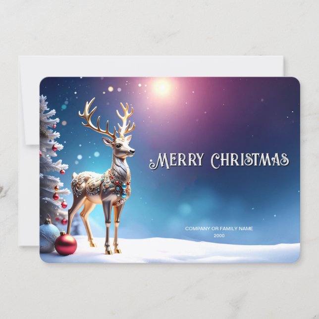 Cartão De Festividades Reindeer Jewels Christmas Holiday Card (Frente)