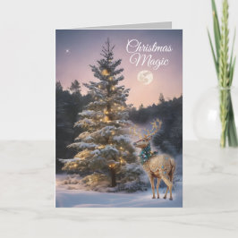 Cartão De Festividades Reindeer mágico de Natal