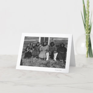 Cartão De Festividades Reindeer Mary e sua família no Alasca