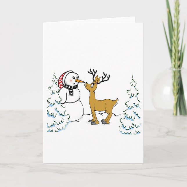 Cartão De Festividades Reindeer Mishead (Frente)