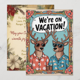 Cartão De Festividades Reindeer Personalizado Na Vintagem Engraçada De Fé