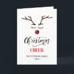 Cartão De Festividades Reitor de Natal de Script Elegante Vermelho Modern<br><div class="desc">Cartão de Feriado de Reindeer de Rebelde de Natal com Script Elegante Vermelho Moderno. Envie cartões de natal para seus entes queridos com esses cartões de natal minimalistas e modernos. Todos os textos estão pré-organizados para que você personalize fácil e rapidamente com seus próprios detalhes. Feliz Férias!</div>