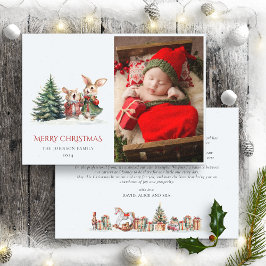 Cartão De Festividades Relatório Anual da Família Natal - Coelhinhos Engr