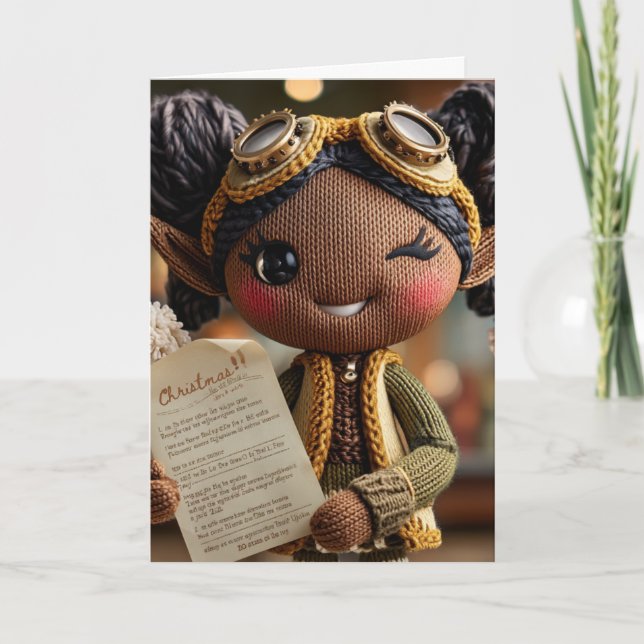 Cartão De Festividades Relatório Oficial do Elfo  (Frente)