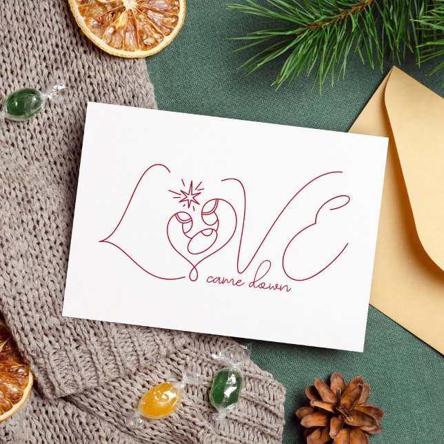 Cartão De Festividades Religião Mínima de Arte da Linha Vermelha Santa Fa (Front of card)