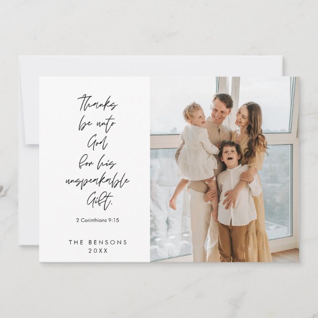 Cartão De Festividades Religioso, Feliz Natal, Foto da Família Cristã (Frente)