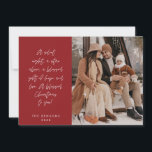 Cartão De Festividades Religioso, Feliz Natal, Foto da Família Cristã<br><div class="desc">Religioso, Cristão, Natal Mais Feliz, Saudação da Época, Feriado Mais Feliz, Feliz Natal, tema vermelho. ( Uma noite silenciosa, uma estrela acima, um presente abençoado de esperança e amor. Um Natal abençoado para você! ) Comemore a estação com este cartão com fotos da família (download impresso e/ou digital, saudação enviada...</div>