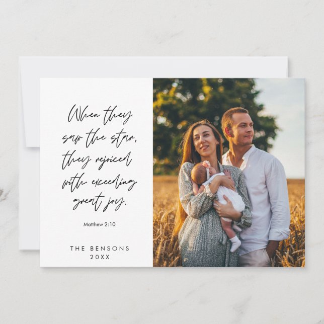 Cartão De Festividades Religioso, Feliz Natal, Foto da Família Cristã (Frente)