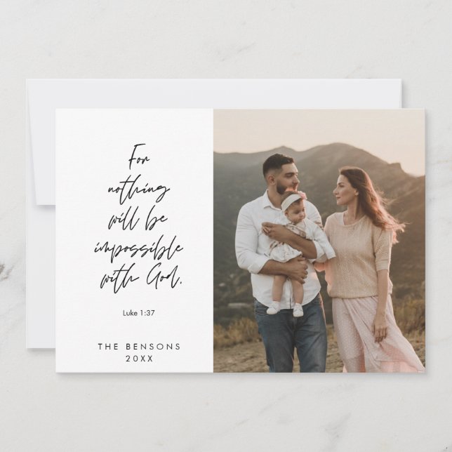 Cartão De Festividades Religioso, Feliz Natal, Foto da Família Cristã (Frente)