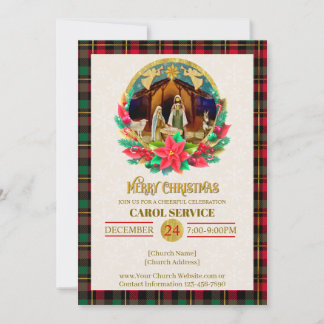 Cartão De Festividades Religious Christian Church Christmas Carol Service