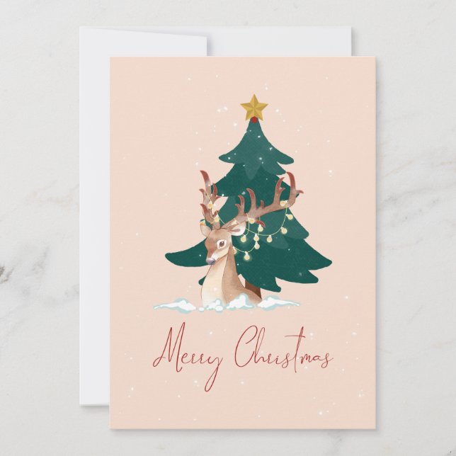 Cartão De Festividades rena de Natal (Frente)