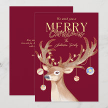 Rena Moderna Elegante Vermelha de Natal Script
