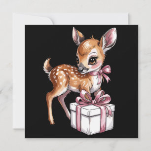 Cartão De Festividades Rena Velha Renas Rosa Natal Bebê Deer 