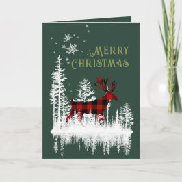 Cartão De Festividades Renegado de Natal Floresta Nevada Veado Feliz Nata