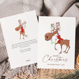 Cartão De Festividades Renque Lindo de Natal Saudação Divertida
