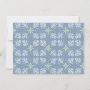Cartão De Festividades Repetição abstrata floral azul pastel