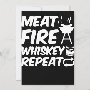 Cartão De Festividades Repetição Whiskey Fire CHURRASCO De Carne Engr