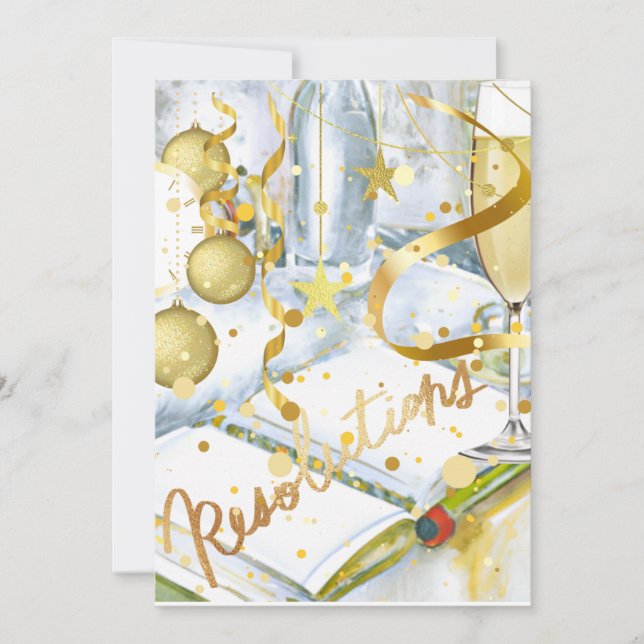 Cartão De Festividades Resolução de Ano Novo (Frente)