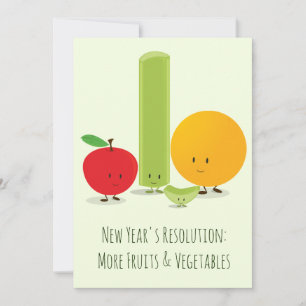 Cartão De Festividades Resolução de Ano Novo Fruta de alimentação sau