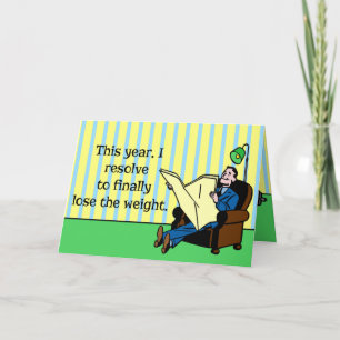 Cartão De Festividades Resolução Engraçada de Ano Novo Perda de Peso Retr