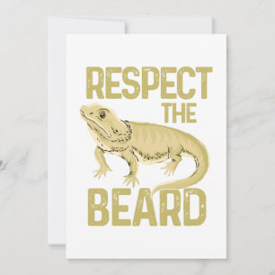 Cartão De Festividades Respect The Beard Bearded Dragon Reptile Animal