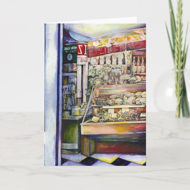 Cartão De Festividades Respire frio em um Deli quente (Frente)