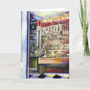 Cartão De Festividades Respire frio em um Deli quente